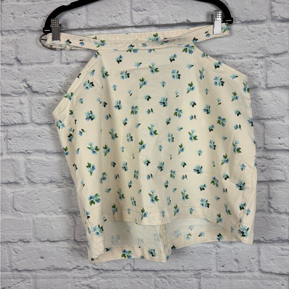 NWT WEWOREWHAT Cut Out Skirt in Ivory Watercolor Ditsy size XL - Picture 2 of 5